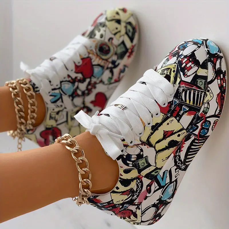 Teagan - Stylish Graffiti Sneakers