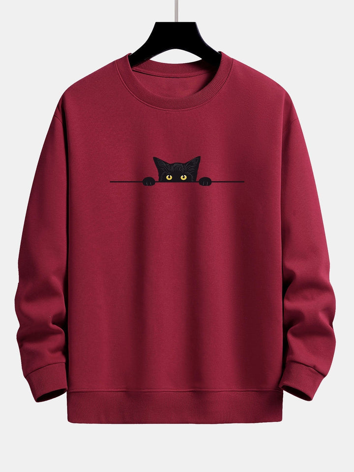 Savannah - Cozy Cat Print Sweatshirt