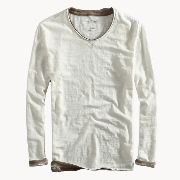 Eamon - Cozy Long Sleeve V-Neck Shirt