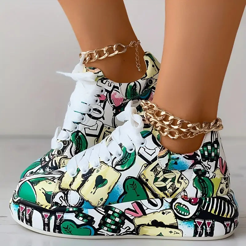 Teagan - Stylish Graffiti Sneakers