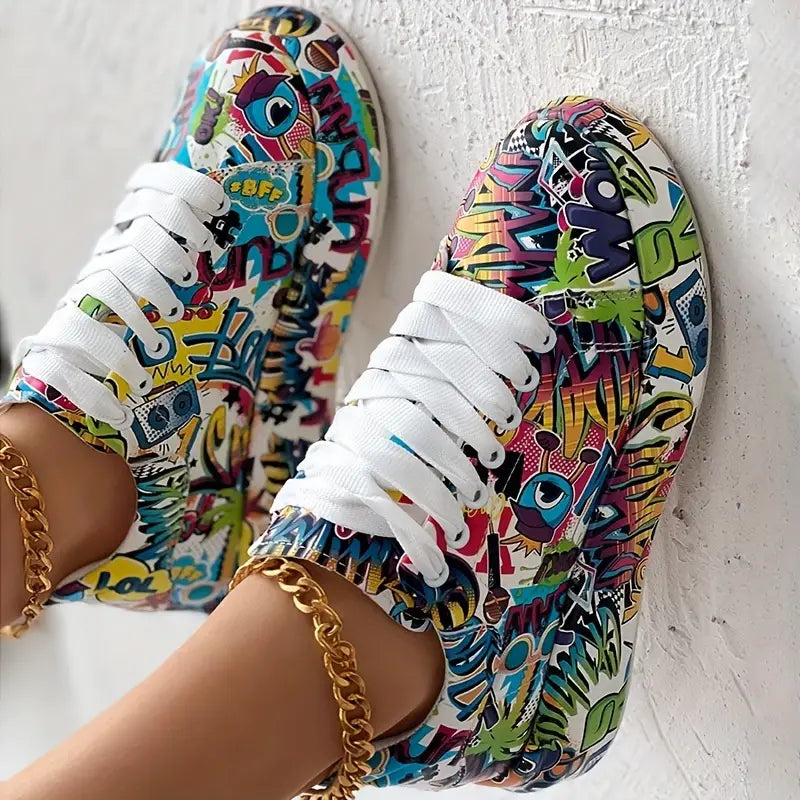 Teagan - Stylish Graffiti Sneakers