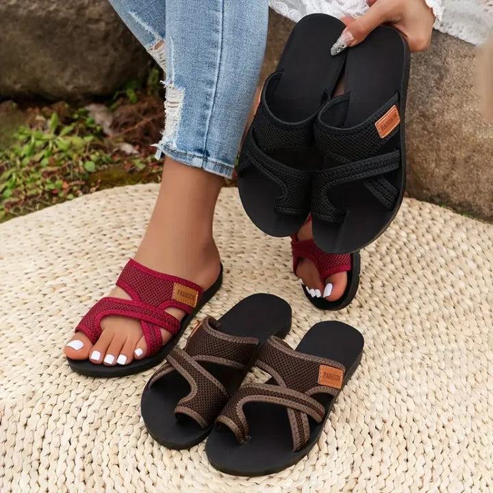 IRENEA | MESH SLIDE SANDALS