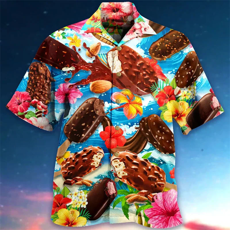 Liam - Shirt with Ice Cream Pattern