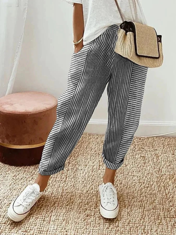 MIA™ | STRIPED COTTON PANTS