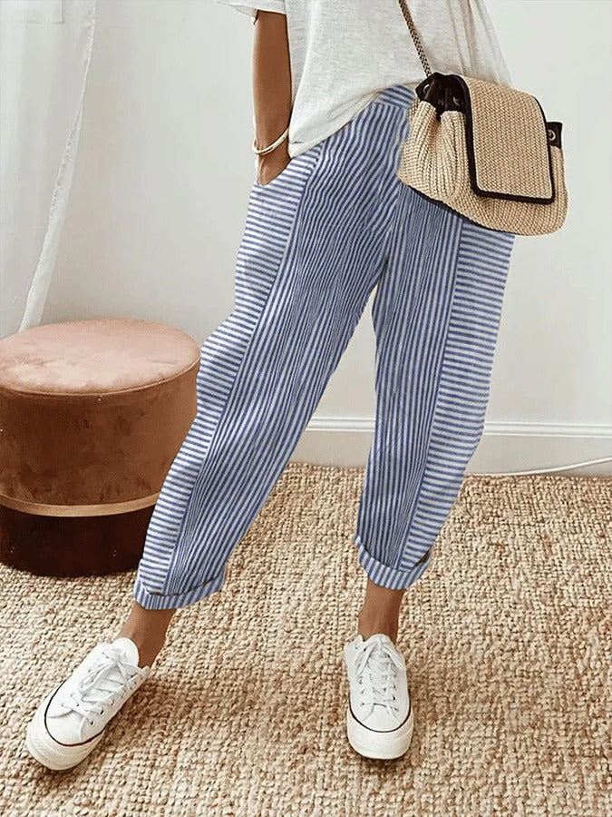 MIA™ | STRIPED COTTON PANTS