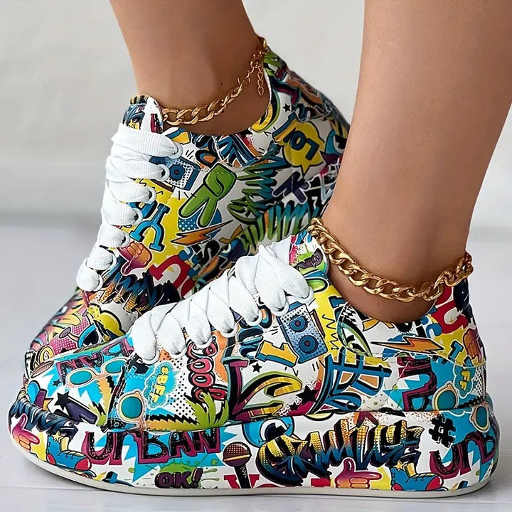 Teagan - Stylish Graffiti Sneakers