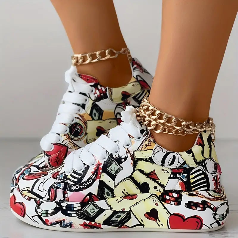 Teagan - Stylish Graffiti Sneakers