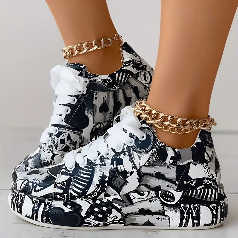 Teagan - Stylish Graffiti Sneakers