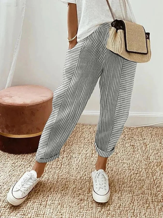 MIA™ | STRIPED COTTON PANTS