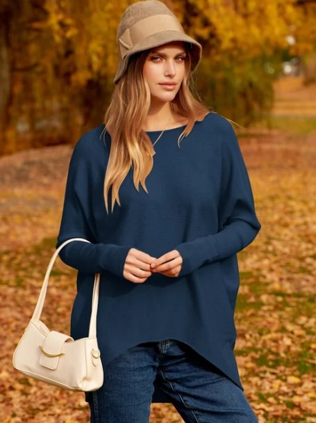 Yessa - Oversized dolman sleeve knitted sweater