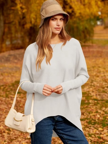 Yessa - Oversized dolman sleeve knitted sweater