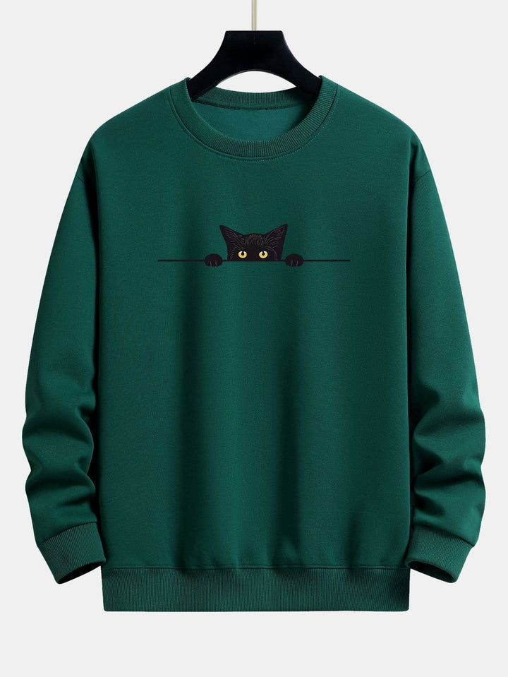 Savannah - Cozy Cat Print Sweatshirt