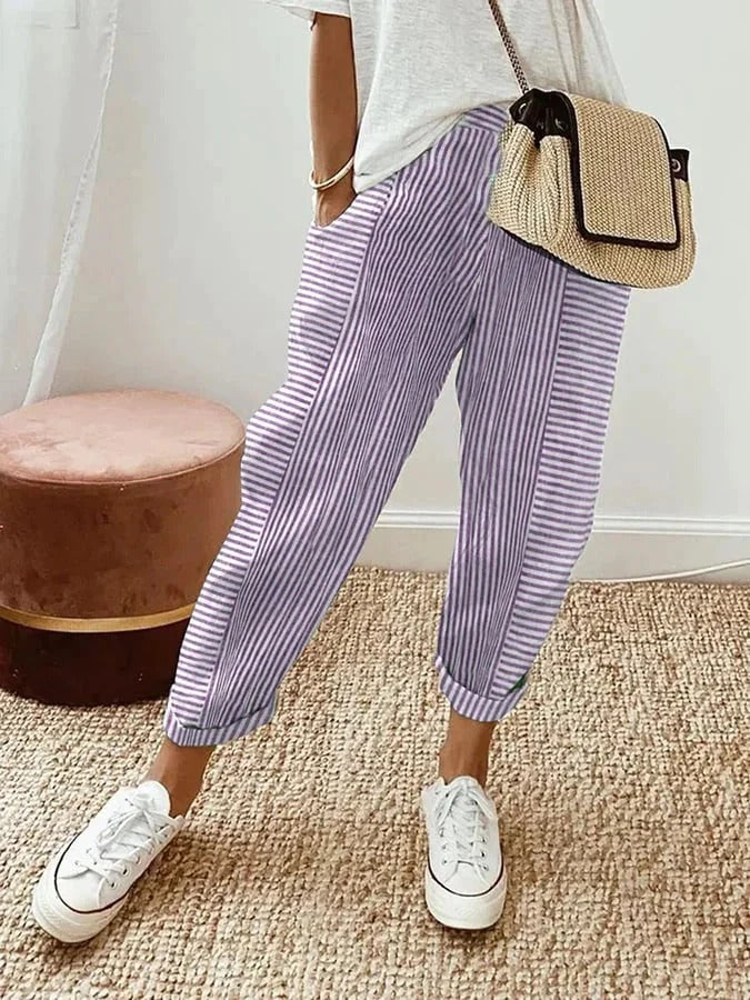 MIA™ | STRIPED COTTON PANTS