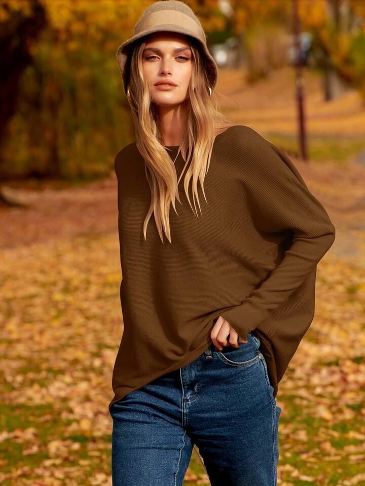 Yessa - Oversized dolman sleeve knitted sweater